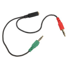Divisor de Fone de Ouvido para Computador, Adaptador de Fone de Ouvido para PC de áUdio e Microfone, FêMea de 3,5 Mm para Macho de 3,5 Mm Duplo
