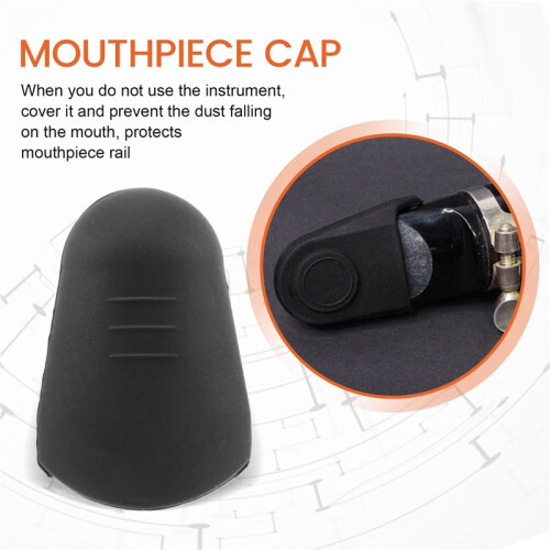 Rubber Clarinet Saxophone Mouthpiece Cap Protect Delicate Tip Black 2