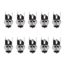 10pcs Power Supply Jack Socket Female Panel Mount Connector 5.5x2.1mm New