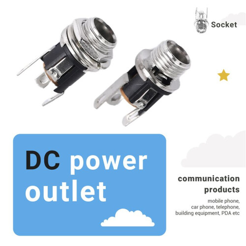 10pcs  Power Supply Jack Socket Female Panel Mount Connector 5.5x2.1mm New 2