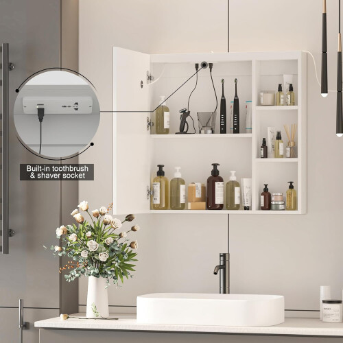 70x70 Bathroom Mirror Cabinet,Shaver Socket 2