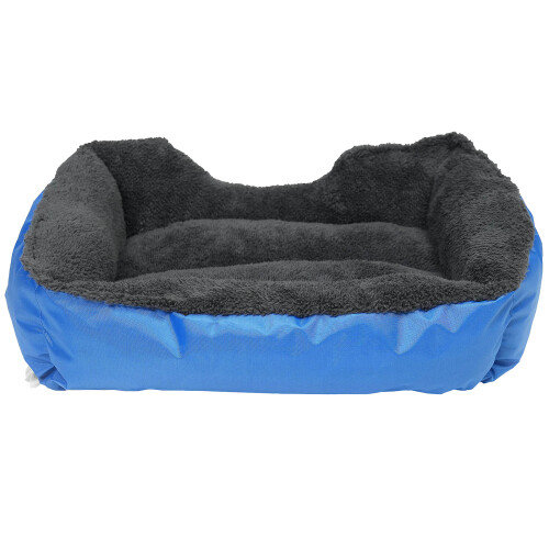 Soft Washable Dog & Cat Bed (Blue, Small) 2