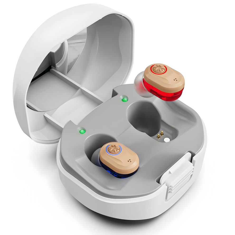 Irich Tws Rechargeable Hearing Aids With Charging Case Noise Cancelling For Seniors