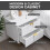White Bedside Table for Bedroom - 53 x 50 x 40 cm 2