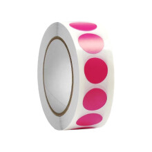 (Pink, 19mm) Red Dot Stickers 1000 Sheets Per Roll Suitable For Offices Warehouses Classrooms