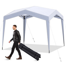 Tonnelle pliante étanche 3 x 3 m avec roulettes, piquets et cordes