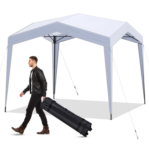 Gazebo pop-up impermeabile 3x3m con ruote, picchetti e corde