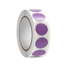 (Purple, 19mm) Red Dot Stickers 1000 Sheets Per Roll Suitable For Offices Warehouses Classrooms