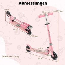 Foldable Kids Scooter with LED Wheels, Adjustable Handlebar