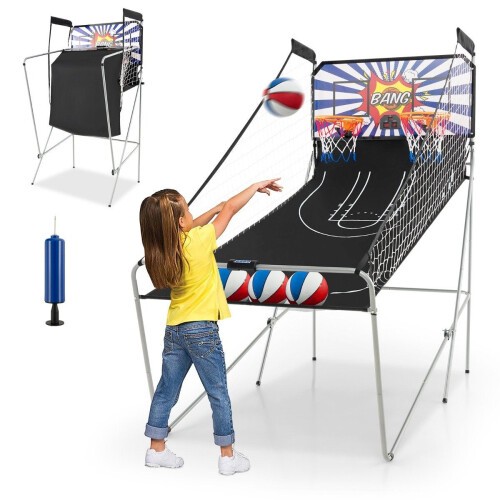 8-in-1 Foldable Electronic Basketball Arcade Game