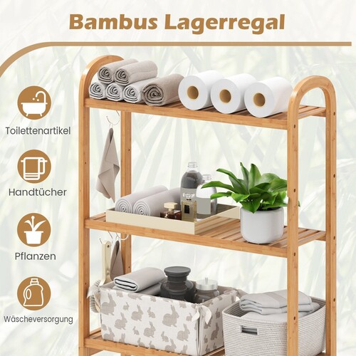 Bamboo Bathroom Shelf - 3-Tier Over-Toilet Storage Unit 2