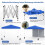 Pavillon pop-up 3 x 3 m avec paroi latérale, portable, bleu 3