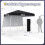 Pop-Up Pavilion 3x3m, vedenpitävä, aurinkosuoja, musta 1