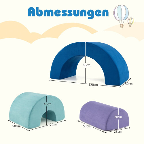 Conjunto de blocos de espuma para escalada - 3 peças, capas laváveis 1