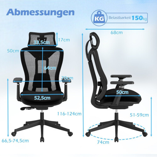 Ergonomic Office Chair with Adjustable Lumbar & Headrest 1