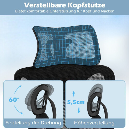 Ergonomic Office Chair with Adjustable Lumbar & Headrest 2