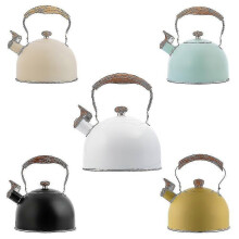 (2.5L black) 2.5l Stainless Steel Whistling Tea Kettle Food Grade Teapot For Make Tea Boil Water Compatible Gas Stoves Induction Cookers 2022