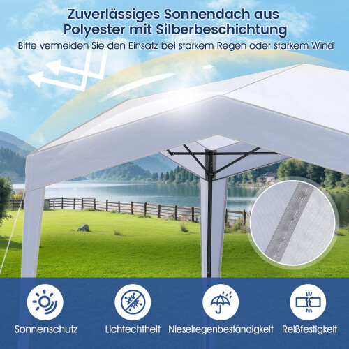 Gazebo pop-up impermeabile 3x3m con ruote, picchetti e corde 2