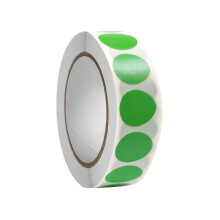 (Green, 19mm) Red Dot Stickers 1000 Sheets Per Roll Suitable For Offices Warehouses Classrooms