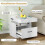 Nightstand with Charging Station, Drawer & Open Shelves, White 4