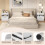 Nightstand with Charging Station, Drawer & Open Shelves, White 5