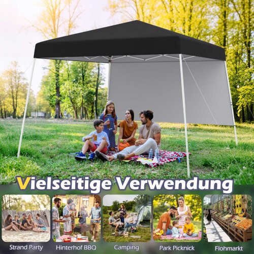 Pop-Up Pavilion 3x3m, vedenpitävä, aurinkosuoja, musta 1