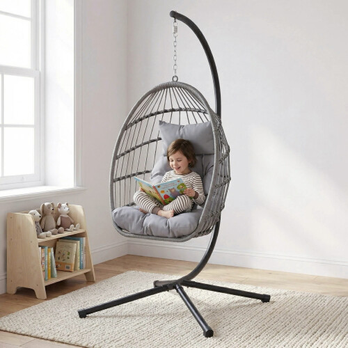 Hortus Hortus Hanging Egg Chair With Cushions And Stand 2