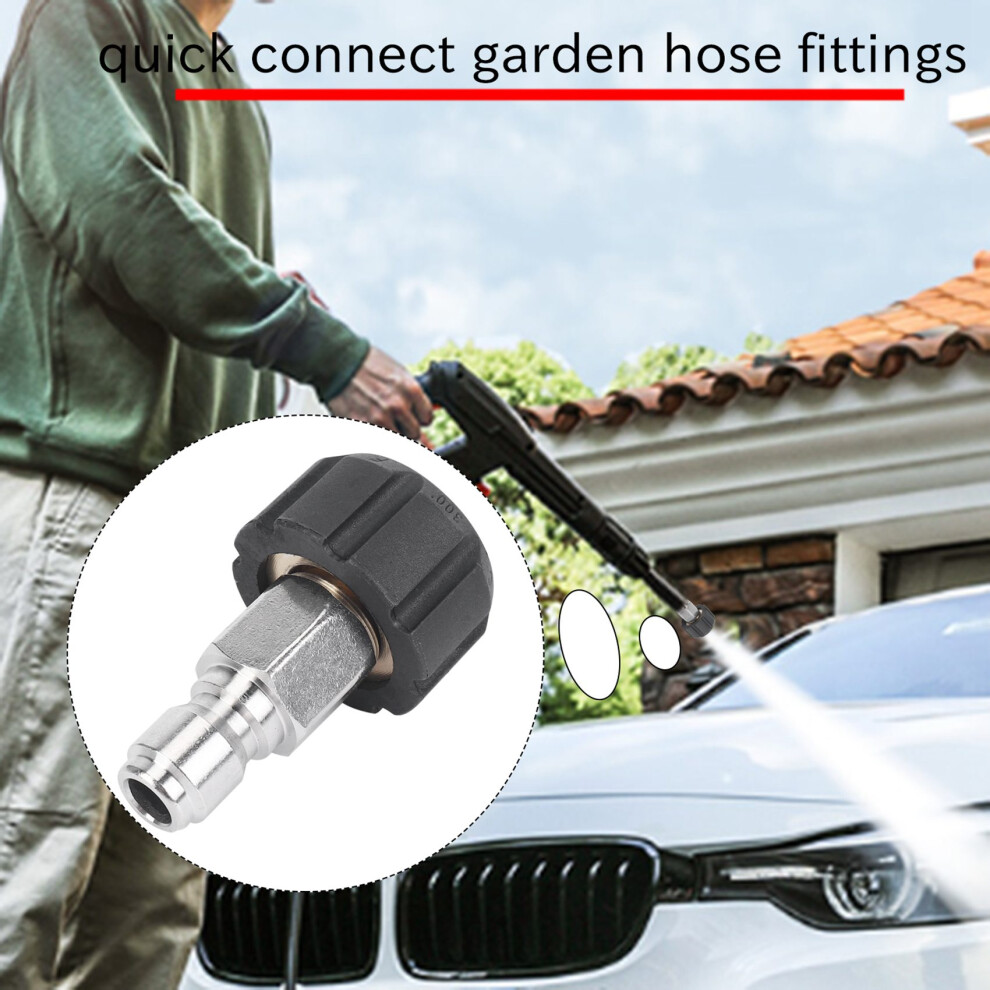 Pressure Washer Twist Connect M22 14Mm X 3/8 Inch Quick Disconnect Plug High Pressure B Fitting Quick Coupler Nipple, 5000 Psi, Twis281 6033514727778