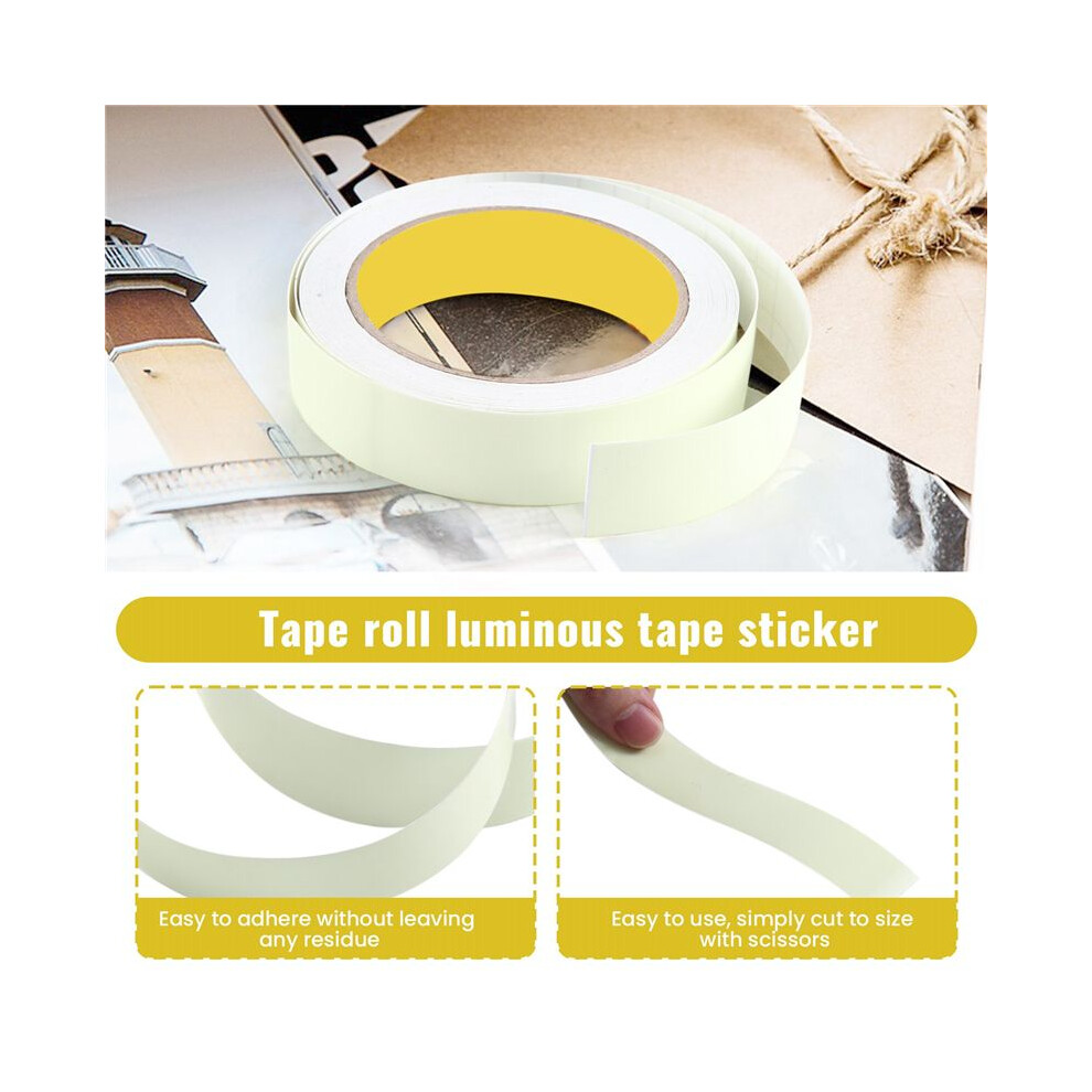 30Ft Luminous Tape Roll Glow In The Dark Photoluminescent Tape Sticker For Glow Party, Stairs, Steps, Emergency Markers, Removable, Waterproof 6032204890075