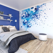 (Large (3.5m X 2.8m)) Football Splash - Blue