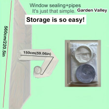 (560cm) Casement Window Seal Kit with 1.5m Insulated Vent Hose & Portable AC/Tumble Dryer Compatible for Window Units - No