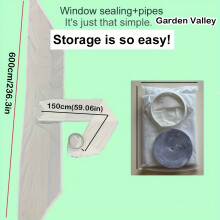 (600cm) Casement Window Seal Kit with 1.5m Insulated Vent Hose & Portable AC/Tumble Dryer Compatible for Window Units - No
