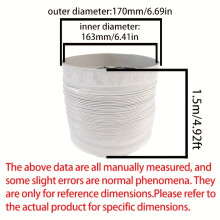 (1.5m/5ft, 160mm/6.3inch) Weißer flexibler PVC-Verbundschlauch aus Aluminiumfolie für Dunstabzugshaubenabluft, HVAC-Frischluftsystemschlauch,
