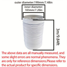 (3m/9.8ft, 180mm/7.1inch) Manguera flexible compuesta de PVC de papel de aluminio blanco para escape de campana extractora, manguera de sistema