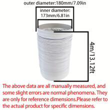 (4m/13.1ft, 170mm/6.7inch) Tuyau flexible composé de PVC de papier d'aluminium blanc pour l'échappement de hotte de cuisine, tuyau de système