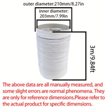 (3m/9.8ft, 200mm/8inch) Tuyau flexible composé de PVC de papier d'aluminium blanc pour l'échappement de hotte de cuisine, tuyau de système
