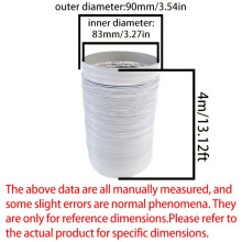(4m/13.1ft, 80mm / 3inch) Manguera flexible compuesta de PVC de papel de aluminio blanco para escape de campana extractora, manguera de sistema