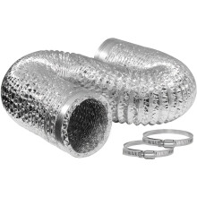 (10cm*5m/4in*16.4ft) Conductos de aluminio flexibles para ventilación y escape HVAC, disponibles en 4, 6 o 20,32 cm y longitudes de 9,84 o 5