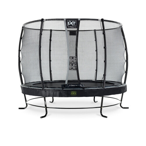 EXIT TOYS EXIT Elegant Premium Trampoline 10ft with Deluxe Safety Net – Black