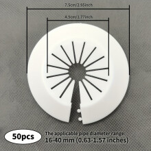 (50pcs【16-40】) Kit de decoración de tuberías de plástico PE, 50 Uds., accesorios de parche de orificio de pared de 0,99-5,51 cm para
