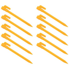 10Pcs Camping Tools Plastic Tent Pegs Nails Sand Ground Stakes Outdoor Camping Tent Awning Yellow Tent Accessories