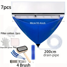 (blue) 7 Uds. Funda de limpieza de aire acondicionado de verano, limpiador de aire acondicionado AC, reutilizable, bolsa de