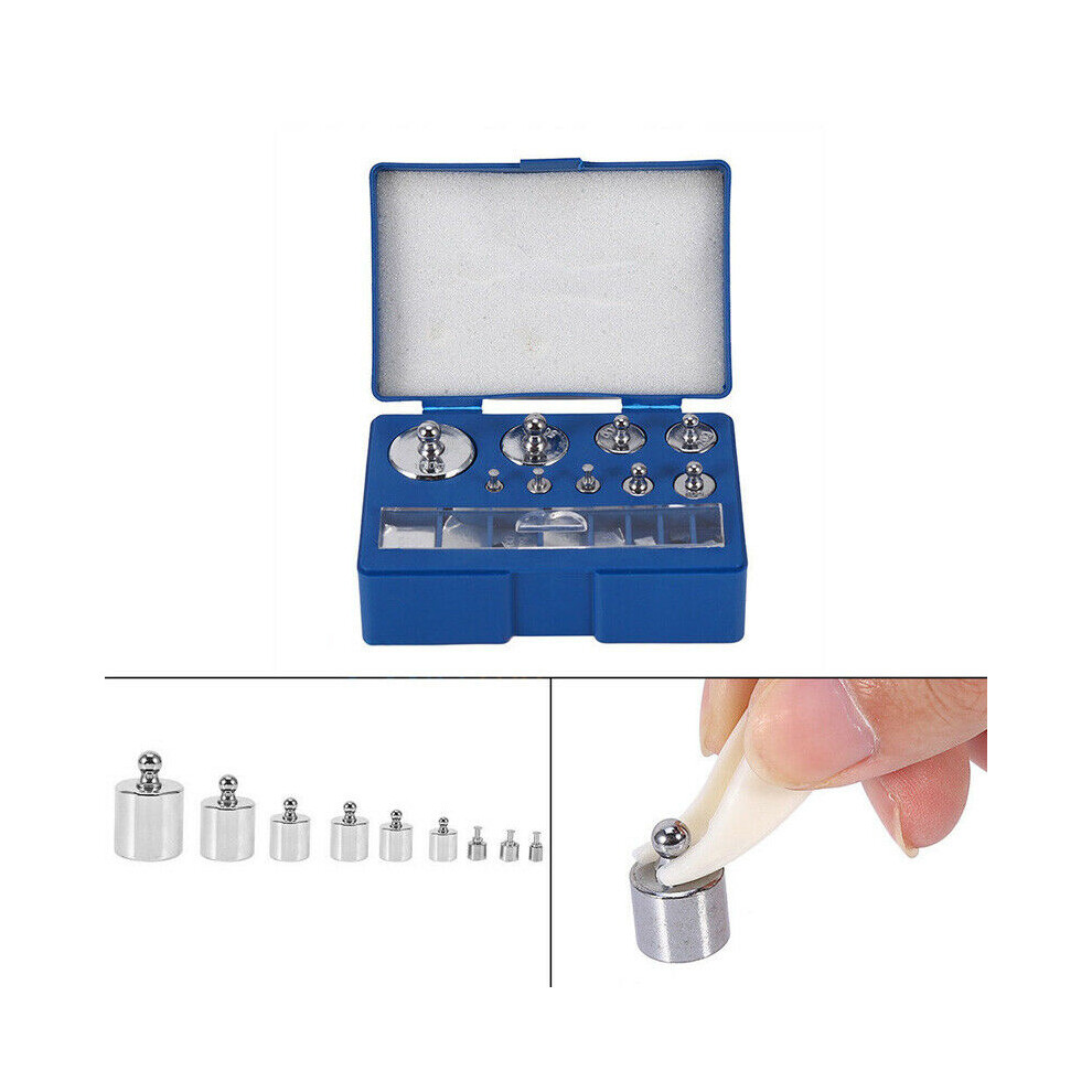 17PCS 10mg-100g Grams Precision Steel Calibration Weight Kit Set for Balance Scale