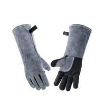 16 Inch 932?H Leather Forge Welding Gloves Fire Resistant Mittens for BBQ Oven Grill