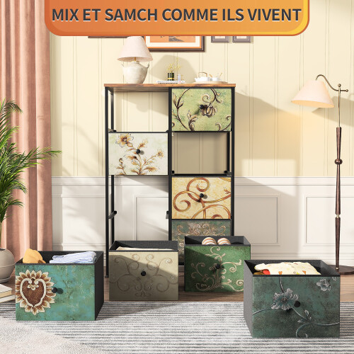 Commode de chambre - 8 tiroirs - Style rétro - Armoire Commode de rangement 1