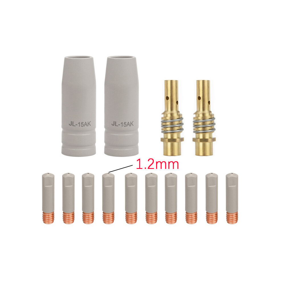 ((14Pc)1.2Mm) 30Pc Welding Contact Tip 0.8/1.0/1.2Mm Protective Airless Nozzle For 15Ak Mig 320997689904