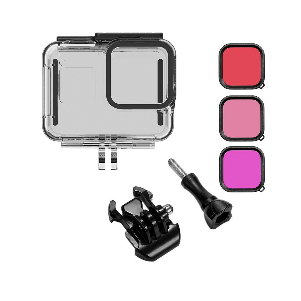 60M Waterproof Case Diving Housing With Lens Filter Kit For Gopro Hero 8 Black 320997692621