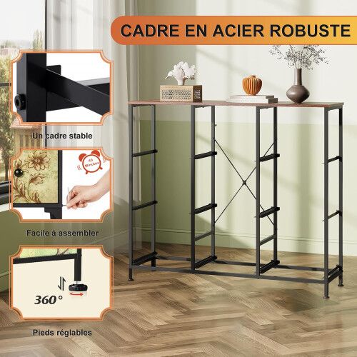 Commode à 9 tiroirs - Meuble de rangement - Style rétro - Structure en Métal 2