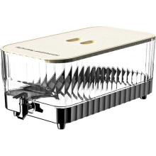 Getränkespender aus Kunststoff, kompatibel mit Kühlschrank, 5,3 l, mit Zapfhahn, für Eiskaffee, Limonade, Wasser, Eistee, Sangria (Silber)