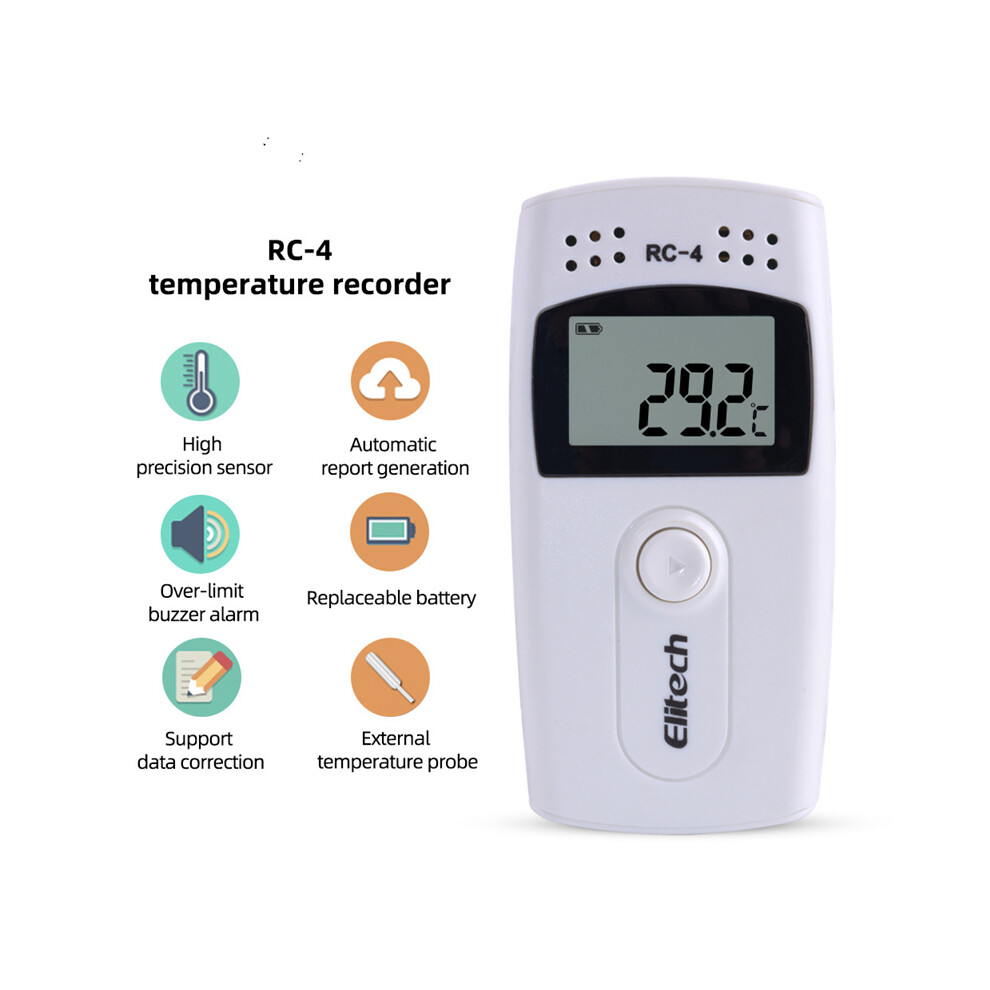 Elitech RC-4 LCD Screen USB Temperature Data Logger Recorder Monitor